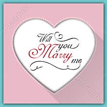 Will you marry me calligraphy card