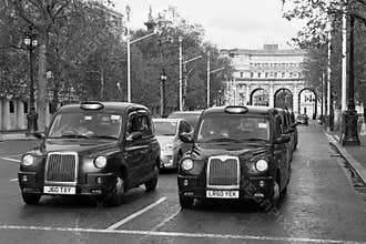 Typical London cabs