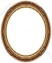 Oval gold picture frame