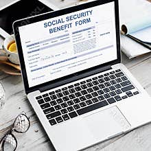 Social Security Benefit Form Application Concept