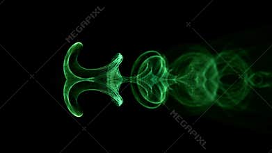 Green abstraction on a black background