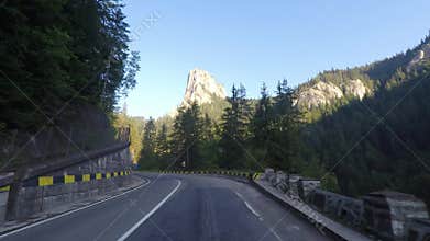 Long drive on mountain road