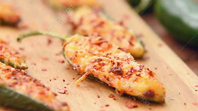 Jalapeno baked with cheese and sauce