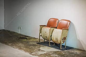 Old rusty cinema chair