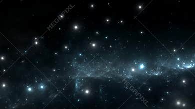 Space flight through nebula. Space travel