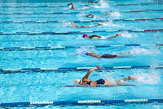 Swimming pool in a race.