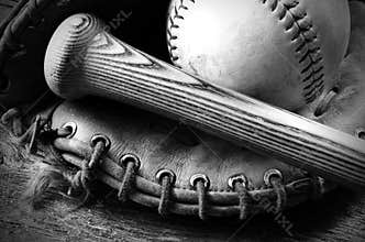 Old Used Baseball Equipment