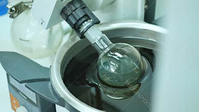 A chemical device rotating flasks