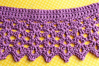 Crochet scarf picot border