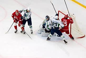 R. Horak (15) in a gate