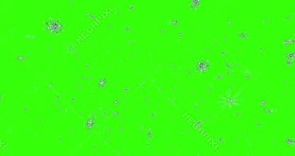 Christmas snowflakes falling snow from top, winter holiday xmas with stars seamless loop