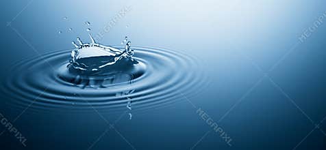 Water splash and ripple