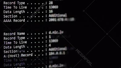 Server configuration command lines running on computer monitor