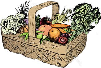 Vintage 1950s Harvest Basket