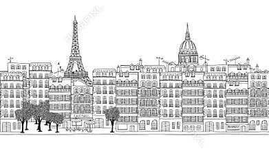 Looped hand drawn footage of Paris