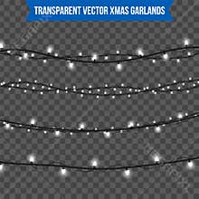 Abstract creative christmas garland light isolated on background. template. Vector illustration clipart art for Xmas holiday decor