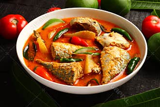 coconut milk fish curry,with mango cuts